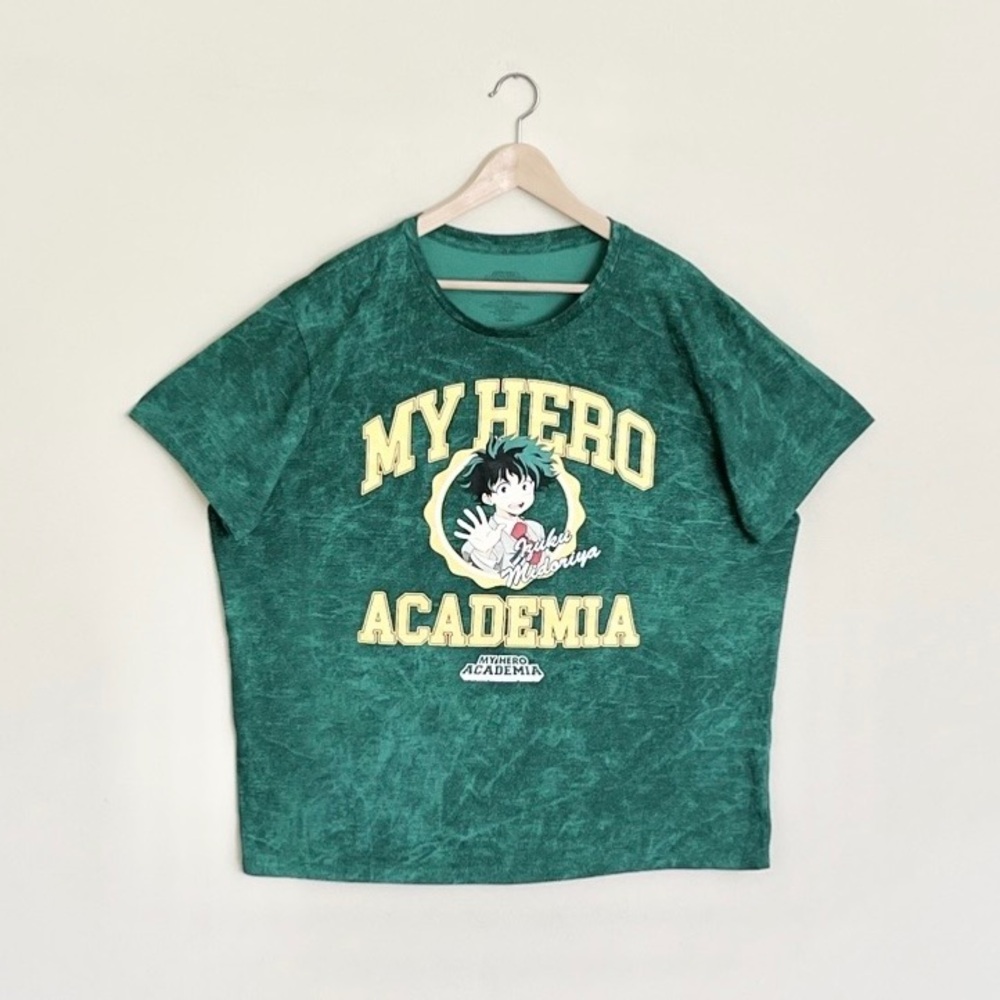 NEW My Hero Academia Izuku Midoriya Tie Dye Graphic Green T Shirt Adult size XXL